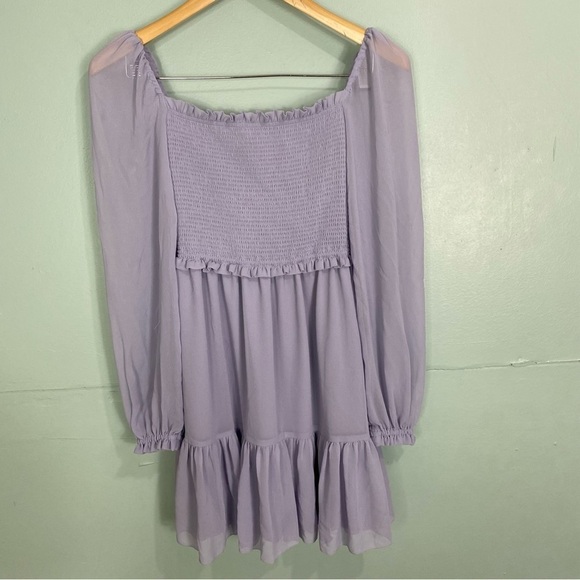 Aritzia Wilfred Tempest Mini Dress Long Sleeve Purple XS‎ 75604 - Picture 1 of 11